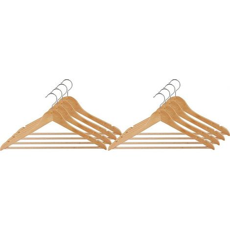 Wenko Perchas curvadas de madera natural lote de 8