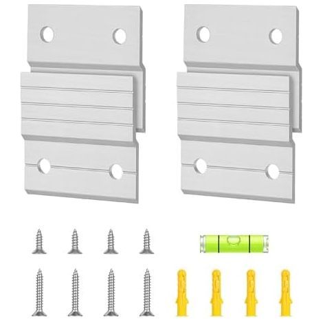 2 Paires Supports à Fixation Murale, Crochet Cadre Lourd Support en Z Aluminium de 5 cm, pour Miroir, Tableau Blanc, Étagère, Œuvre d'Art, Armoire, Cadres - 4pcs-5cm (1/5)