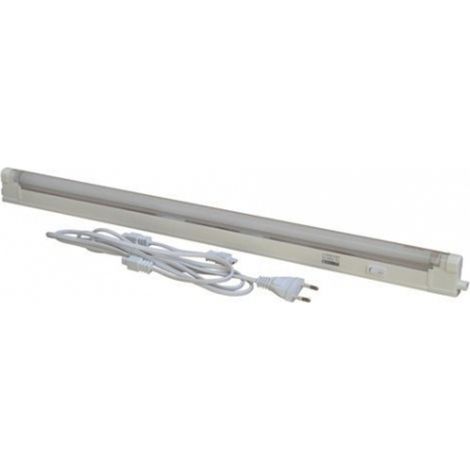 Trade Shop - Tubo Neon Led Da 60cm Con Plafoniera T5 Luz Caldo 3000k Cavo 1m Da 10w -