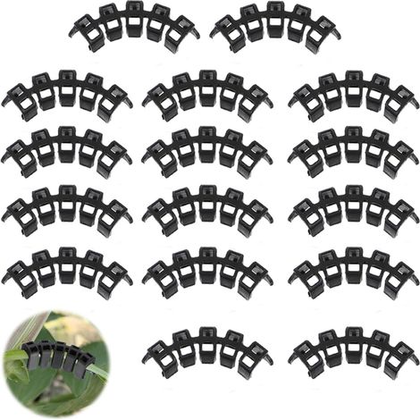 CCYKXA 100 Pieces Low Stress Plant Clips, Adjustable Low Stress Training Clips for Tomatoes, Cucumbers and Climbing Plants, Plastic Garden Stem Ties (1/5)