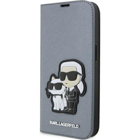 Karl Lagerfeld KLBKP14XSANKCPG iPhone 14 Pro Max 6.7" bookcase argento/argento Saffiano Karl & Choupette (1/5)