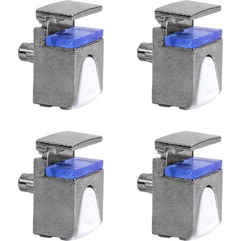 Lot de 4 supports en verre réglables-096 argent réglable (1/5)