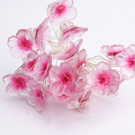 Déco cerisier violette – 3 m – 30 lampes – 3AA – Constant/clignotant – Cuivre – Piles non incluses