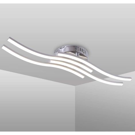 Lampada moderna in metallo Pannello in acrilico bianco, plafoniere a LED, lampada a forma d'onda 24W 5500K per la casa soggiorno bagno cucina camera da letto salone corridoio (1/5)
