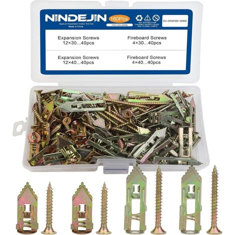 Trockenbaudübel mit Schrauben-Set, 160tlg, 2 Größen, für Heimdeko (1/5)