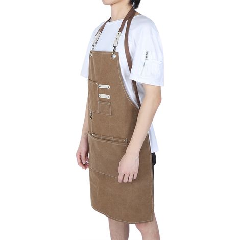 Tablier imperméable ajustable avec poches pour restaurant, cuisine, salon de thé, boutique de fleurs, coiffeur (1/5)
