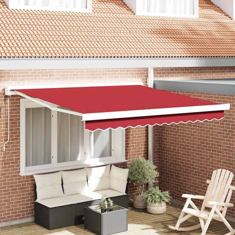 Einziehbare Markise Rot 300 x 250 cm Stoff und Metall vidaXL (1/5)