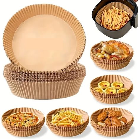 Fogli di carta da forno per friggitrice ad aria, 20 cm/100 pezzi (1/5)