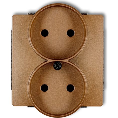 Enchufe doble Deco b/u dorado met谩lico 8DGPR-2p