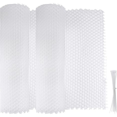 Lot de 2 rouleaux de grillage métallique décoratif polyvalent en plastique avec 40 attaches à fermeture éclair, clôture temporaire pour cour 40 x 25 m (1/5)