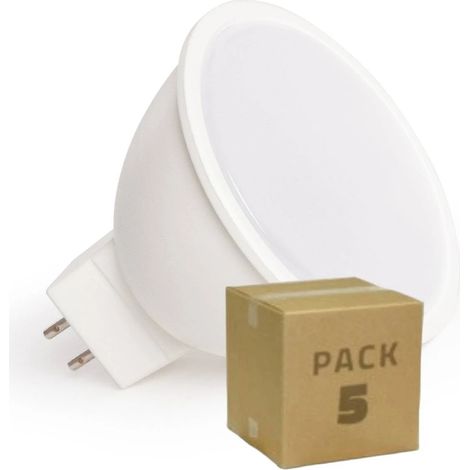 Pack 5 Bombillas LED 12V GU5.3 6W 550 lm MR16 No Flicker 4000K Blanco Neutro