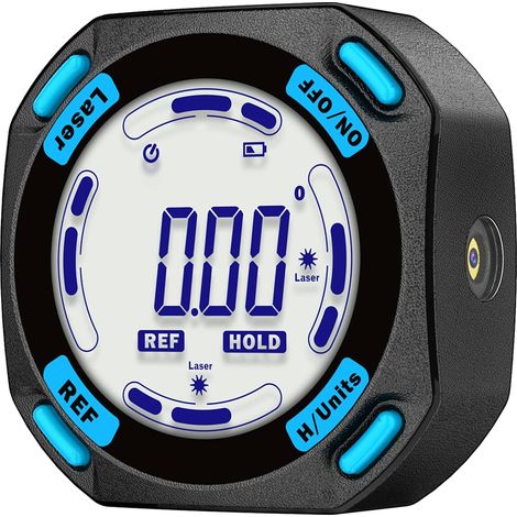 Inclinomètre Numérique Rechargeable avec Fonction Laser Écran LCD Étanche IP54 Rapporteur d'Angle Digital 5 Faces Magnétiques Niveau à Bulle pour Menuiserie Travail du Bois Construction (1/5)