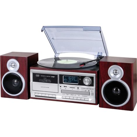 Trevi TT 1072 DAB Tourne-disque à entraînement direct Bois Semi-automatique