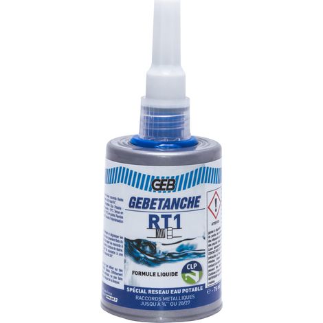 GEB – Pâte à joint pour eau potable – Gel liquide crème – Application plomberie et irrigation – Repositionnable jusqu'à 1''