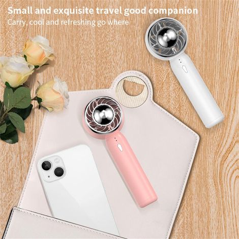 Mini-USB-Ventilator, tragbar, 2000 mAh, axialer Turbo-Lüfter mit hoher Drehzahl, wiederaufladbar, Tischventilator, pink (1/5)