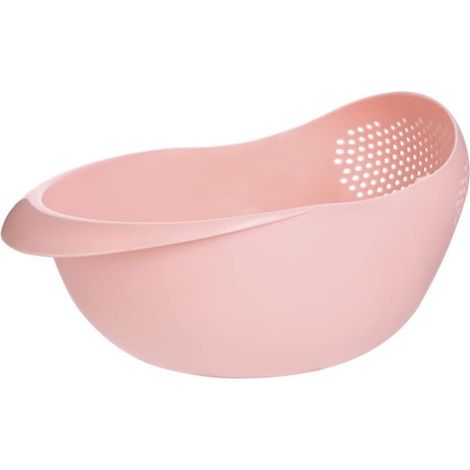 Passoire en plastique de qualité alimentaire, haricots de riz, pois, filtre de lavage, passoire, égouttoir, accessoires de cuisine, robuste et facile à utiliser (rose) (1/5)
