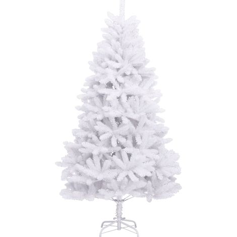 Albero di Natale Albero natalizio Albero festivo Artificiale Incernierato con Base Bianco 270cm (1/5)