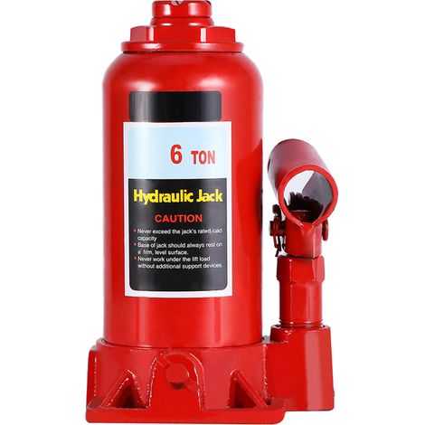 Cric bouteille hydraulique robuste de 6 tonnes pour le levage de voitures, fourgonnettes, caravanes et autres véhicules.