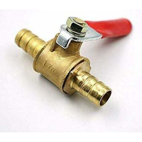 8-mm-Kugelhahn aus Messing, Absperrventil mit Schlauchanschluss, Schlauchverschraubung, Anschlussadapter für Wasser, Gas, Öl (1, 8 mm)
