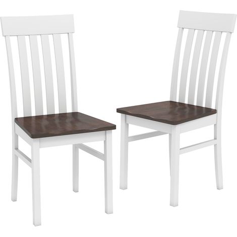 Juego de 2 sillas de comedor ergonómicas sin brazos, color marrón