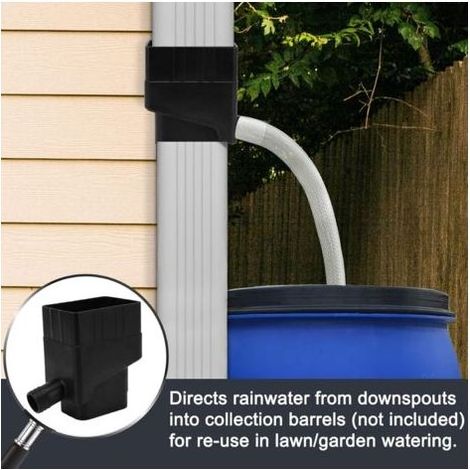 Inverseur de Bec de Descente, Réduit Les Factures d'eau Système de Collecte d'eau de Pluie Installation Facile ABS pour Bec de Descente (noir)