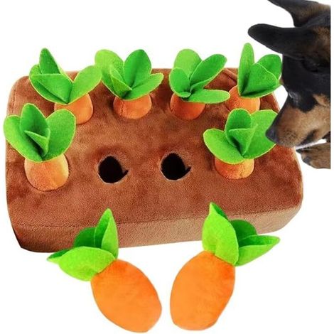 Tapis à griffer en forme de carotte, jouet pour chien en forme de carotte, jouet à renifler, aide les chiens à soulager l'ennui et le stress. (1/5)