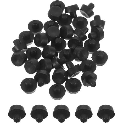 40 protège-pieds en PVC noir pour chaises et tabourets, tige de 6 mm, (1/5)