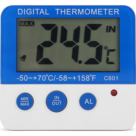 Thermomètre électronique ABS pour intérieur et extérieur avec grand écran LCD et alarme miniature, idéal pour l'élevage. (1/5)