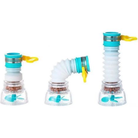 Bec De Robinet Rotatif - Filtre À Charbon Actif - 360° Pivotant Et Télescopique - Pour Évier Et Douche - 1 Pièce (1/5)