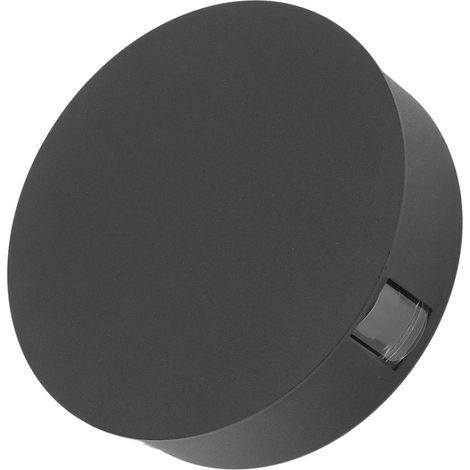 Moderne runde LED-Wandleuchte mit 4-seitigem Abstrahlwinkel, 12 W, hohe Helligkeit, sanftes Licht, wasserdicht, 85–265 V, schwarzes Gehäuse (1/5)