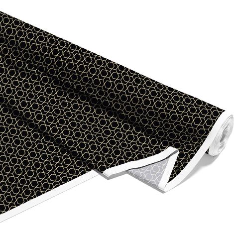 Outdoor Dekostoffe Oxford - Motiv geometrisches Muster - goldene Linien I DR078 (1/5)