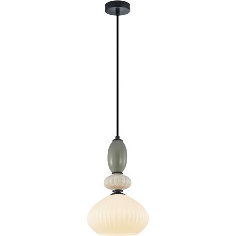 Suspension décorative Domali en céramique noire multicolore, E27 40W, Italux (1/2)