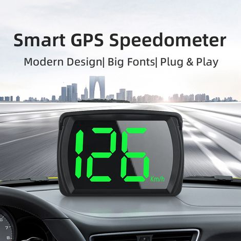 Affichage tête haute GPS grand écran HD vitesse précise voiture HUD Plug and Play (1/5)