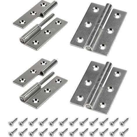 4 Pièces Charnières de Porte Amovibles, 7.5 5cm Charnières Amovibles Acier Inoxydable 304 avec Vis, Droite Charnière de Porte pour Intérieures Extérieures Industrie du Meuble (1/5)