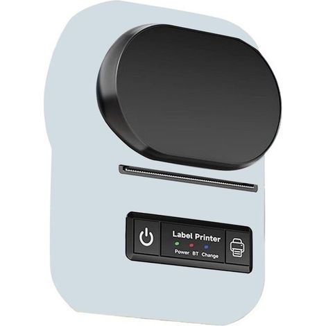 Impresora térmica portátil para etiquetas: impresora compacta e inalámbrica Bluetooth para el hogar, la oficina, la tienda y los envíos (negra). (1/3)