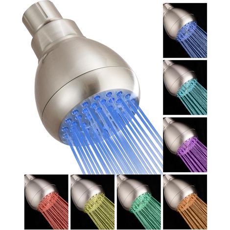 CCYKXAPomme de douche LED sans batterie,pommeau de douche avec lumières,7 couleurs changeantes automatiquement,pommeau de douche haute pression avec lumière (1/5)