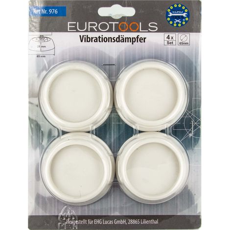 Schwingungsdämpfer Vibrationsdämpfer für Spül - und Waschmaschine, 4-er Set, weiß, EUROTOOLS (1/3)