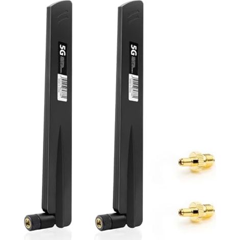 Antenne 5G LTE avec amplificateur de signal 18 dBi, antenne WiFi omnidirectionnelle pour routeur 3G/4G/5G/GSM/GPRS et passerelle IoT, connecteur SMA/TS9, 600-6000 MHz, noire (1/5)