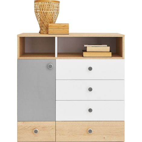 Commode Tesmonu 108 , Tiroirs et portes, Nombre de tiroirs: 5, 90x85x40cm (1/5)
