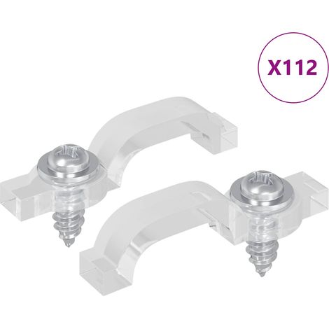 Clips de tira LED 23,8 mm 2 pcs Transparente Plástico y Hierro vidaXL