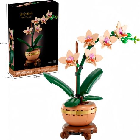KOWOLL Mini orchidée Botanicals - Ensemble de fleurs artificielles pour adultes - Plante d'intérieur avec pot style terre cuite - Cadeau de décoration pour la fête des mères - 10343 (1/5)