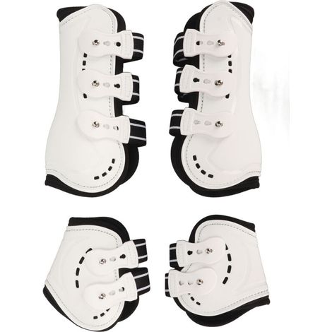Guêtres de tendon avant de cheval réglables et respirantes, protection ouverte pour sauter, blanc M-Crezuo