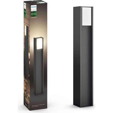 Philips Hue White Paletto LED Smart per Esterni Turaco, Luce Bianca Calda , Antracite (1/5)
