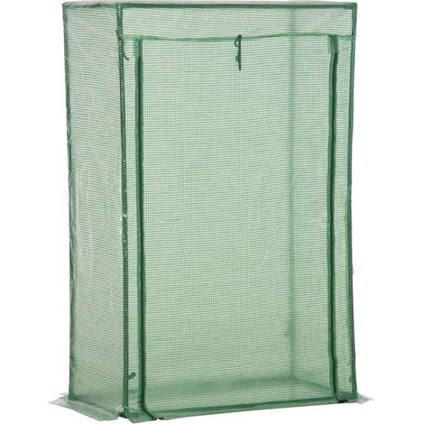 Serre Outsunny avec porte, serre en acier résistant à l'hiver, serre chaude pour balcon, jardin, serre à tomates 100x50x150cm, serre pour tomates, légumes, fleurs, plantes, verdure (1/5)
