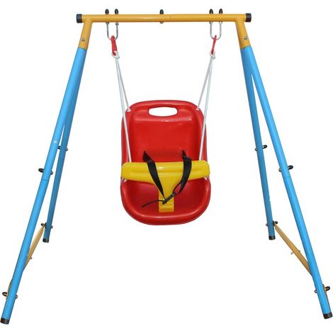 Balançoire pour bébé, balançoire d’intérieur et d’extérieur 3-en-1, balançoire enfant avec cadre en métal