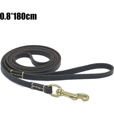 Laisse en cuir pour l'éducation canine, idéale pour dresser votre chien ou pour travailler l'obéissance générale dans votre jardin. (1/5)