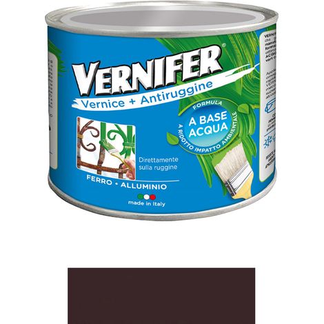 smalto antiruggine all'acqua 'vernifer' brillante 500 ml - marrone (1/5)