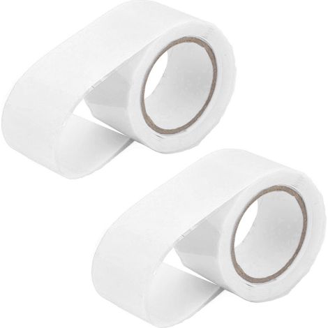 Lot de 2 rubans adhésifs en silicone auto-fusibles isolants étanches pour réparation tuyauterie et durite blancs 1,5m x 2,5cm (1/5)