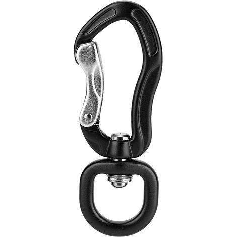 Mehrzweck-Karabiner aus Aluminiumlegierung mit D-Ring-Sicherheitsverschluss für Klettern und Outdoor-Aktivitäten, schwarz (1/5)