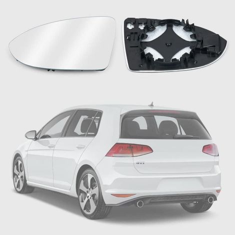 Außenspiegelglas Golf 7 links beheizbar konvex mit Trägerplatte (1/5)